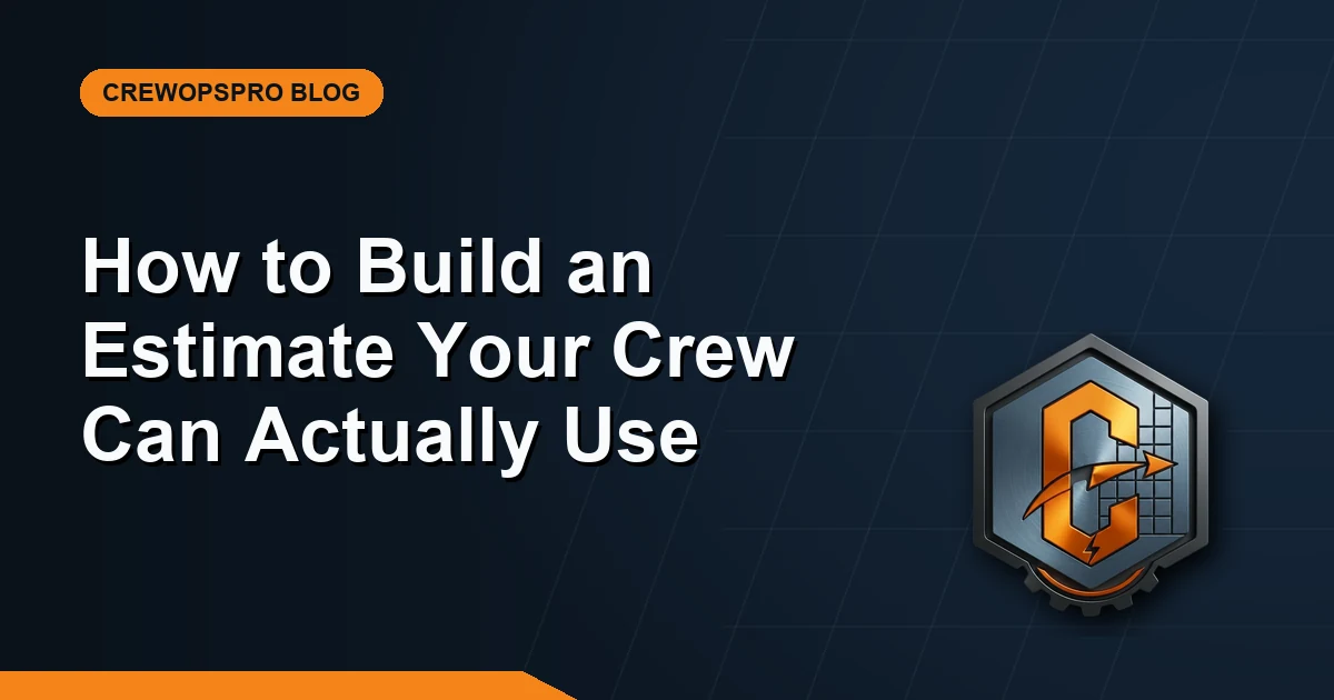 CrewOpsPro blog graphic about building estimates field crews can use